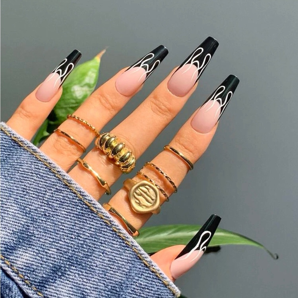 Coffin/Ballerina Shaped Press-On Nails
